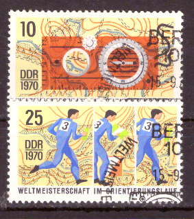 Briefmarken DDR 1970, Mi.Nr. 1605-1606, WM Orientierungslauf. Gestempelt