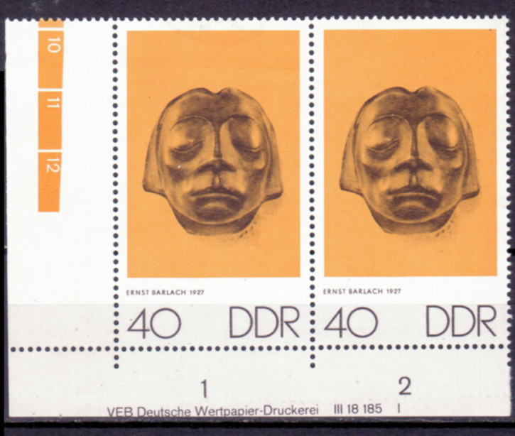 Briefmarken DDR 1970, Mi.Nr. 1611 mit Druckvermerk, Kunstwoche. Postfrisch