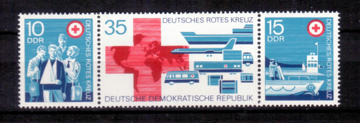 Briefmarken: DDR 1972, Mi.Nr. 1789-1791 (WZd272), Deutsches Rotes Kreuz der DDR. Postfrisch