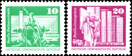 Briefmarken: DDR 1973, Mi. Nr. 1868-1869, Dauermarken: Bauwerke (I) Rollenmarken Kleinformat, Postfrisch