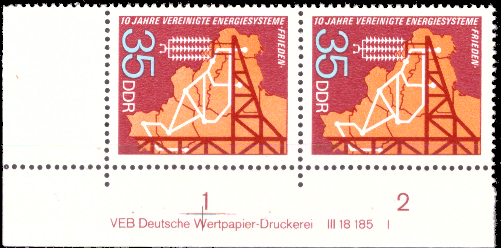 Briefmarken: DDR 1973, Mi.Nr. 1871 DV (mit Druckvermerk), Postfrisch