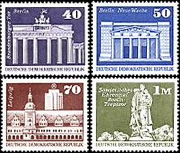 Briefmarken: DDR 1973, Mi. Nr. 1879-1882, Dauermarken Aufbau in der DDR Großformat (IV), Postfrisch