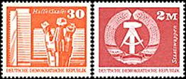 Briefmarken: DDR 1973, Mi. Nr. 1899-1900, Dauermarken Aufbau in der DDR Großformat (V), Postfrisch