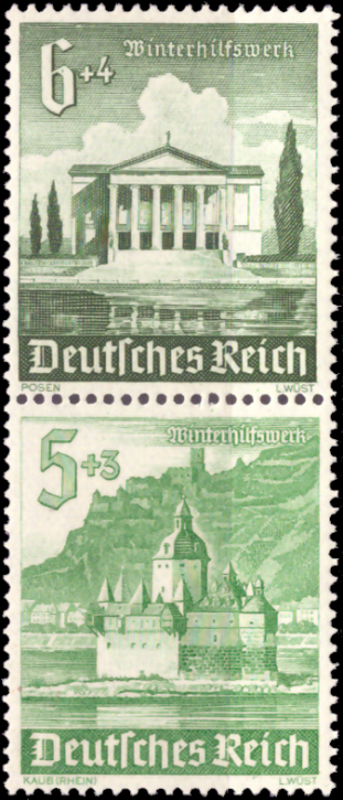 Briefmarken Deutsches Reich 1940, Zd-Mi. S 260 (754+753), Zusammendrucke aus MHB 67, Postfrisch