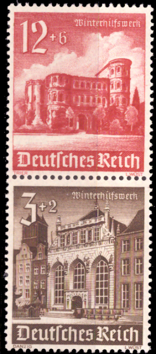 Briefmarken Deutsches Reich 1940, Zd-Mi. S 266 (756+751), Zusammendrucke aus MHB 68, Postfrisch