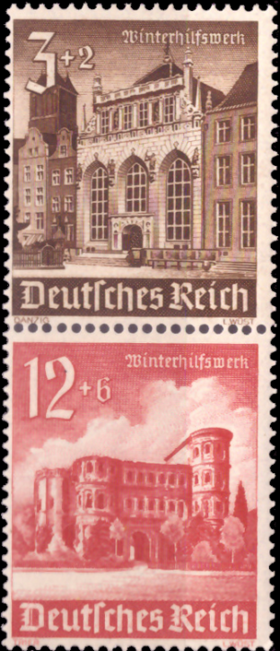 Briefmarken Deutsches Reich 1940, Zd-Mi. S 268 (751+756), Zusammendrucke aus MHB 68, Postfrisch