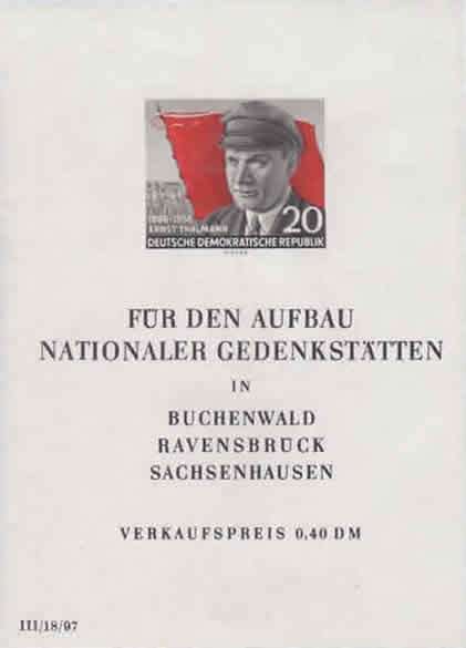 Briefmarken: DDR 1956, Mi.Nr. Block 14, Ernst Thälmann, Postfrisch