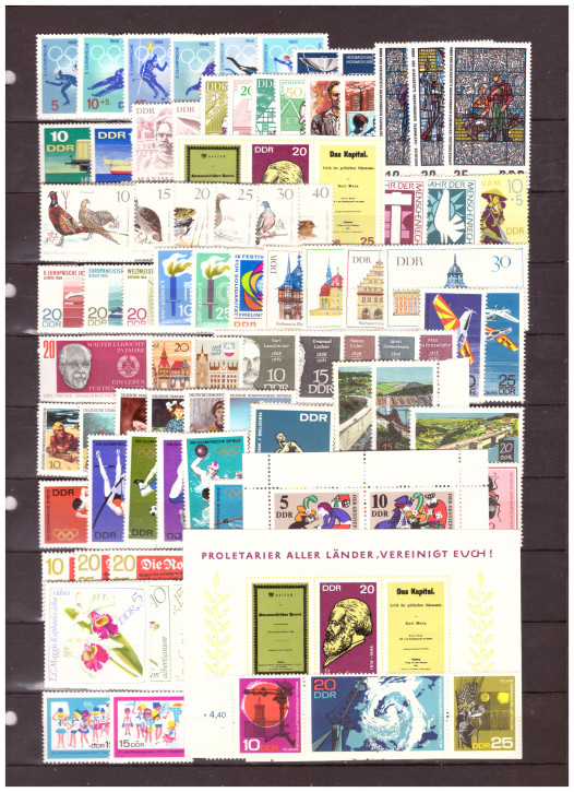 Briefmarken DDR Jahrgang 1968 Postfrisch - Komplett