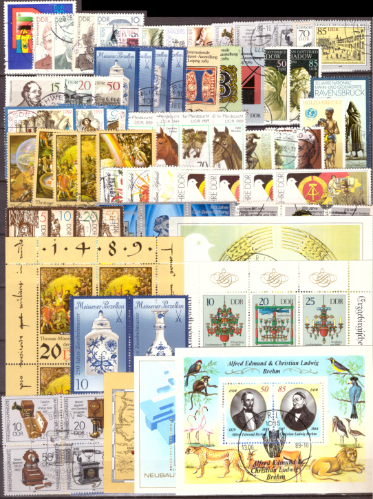 Briefmarken DDR Jahrgang 1989 Gestempelt - Komplett