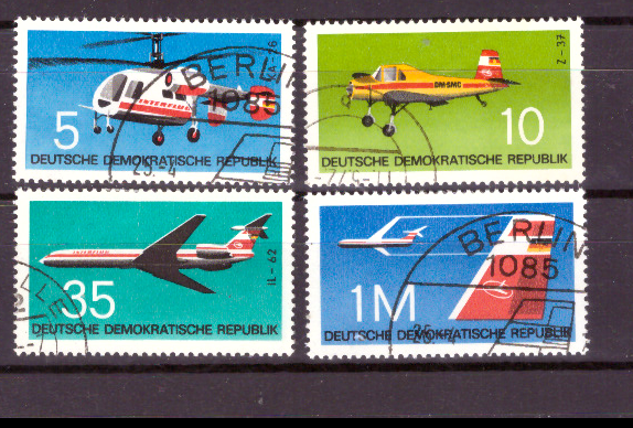 Briefmarken: DDR 1972, Mi.Nr. 1749-1752, Flugzeuge (II). Gestempelt