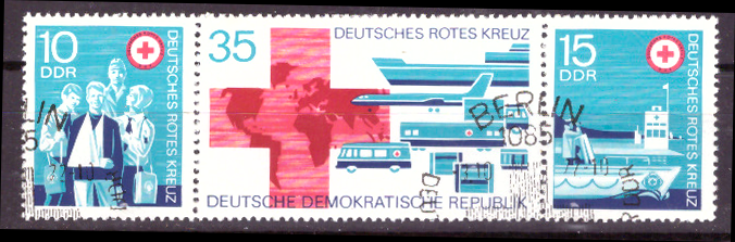 Briefmarken: DDR 1972, Mi.Nr. 1789-1791 (WZd272), Deutsches Rotes Kreuz der DDR. Gestempelt