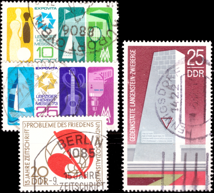 Briefmarken: DDR 1973, Mi.Nr. 1872-1873, 1877, 1878, Gestempelt