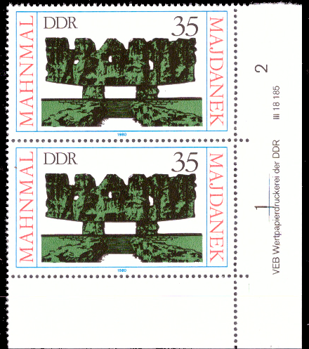 Briefmarken DDR 1980, Mi.Nr. 2538 DV (mit Druckvermerk). Postfrisch.