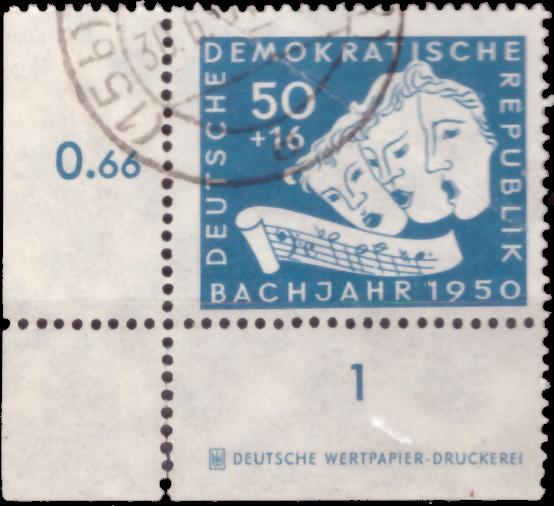 Briefmarken DDR 1950 Mi.Nr. 259 DZ (Druckereizeichen), Gestempelt