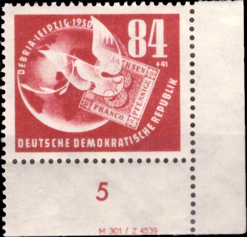 Briefmarken DDR 1950 Mi.Nr. 260  DV (Druckvermerk), DEBRIA, Postfrisch