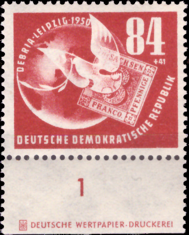 Briefmarken DDR 1950 Mi.Nr. 260 DZ (Druckereizeichen), DEBRIA, Postfrisch
