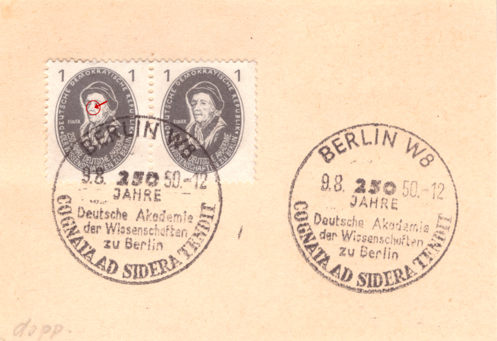 Briefmarken DDR 1950 Mi.Nr. 261 I, Plattenfehler I auf Briefstück gestempelt