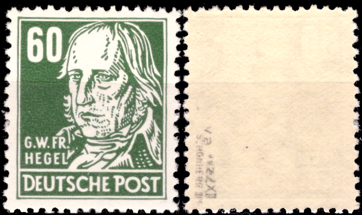 Briefmarken Briefmarken DDR 1952, Mi.Nr. 338 va WZ 2 XII, BPP Geprüft Schönherr, Persönlichkeiten (Georg Hegel), Postfrisch
