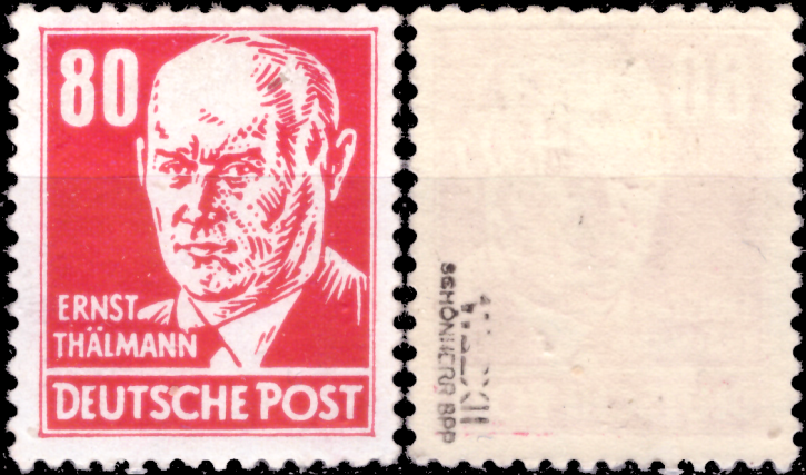 Briefmarken Briefmarken DDR 1952, Mi.Nr. 340 v WZ 2 XII, BPP Geprüft Schönherr, Persönlichkeiten (Ernst Thälmann), Postfrisch