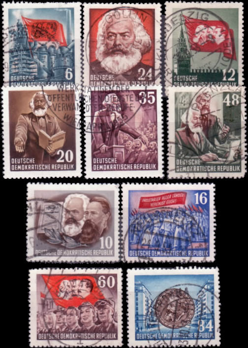 Briefmarken DDR 1953, Mi.Nr. 344-353, 70.Todestag von Karl Marx, Gestempelt