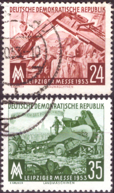 Briefmarken DDR 1953, Mi.Nr. 380-381, Leipziger Messe, Gestempelt