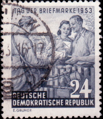 Briefmarken DDR 1953, Mi.Nr. 396, Tag der Briefmarke Gestempelt