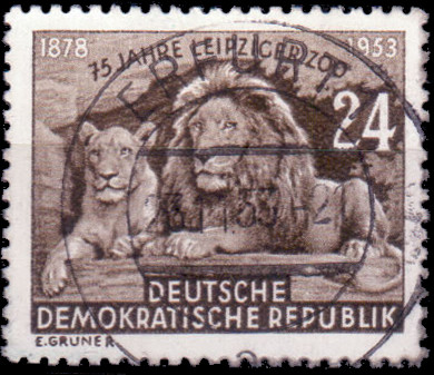 Briefmarken DDR 1953, Mi.Nr. 397, 75 Jahre Leipziger Zoo. Gestempelt