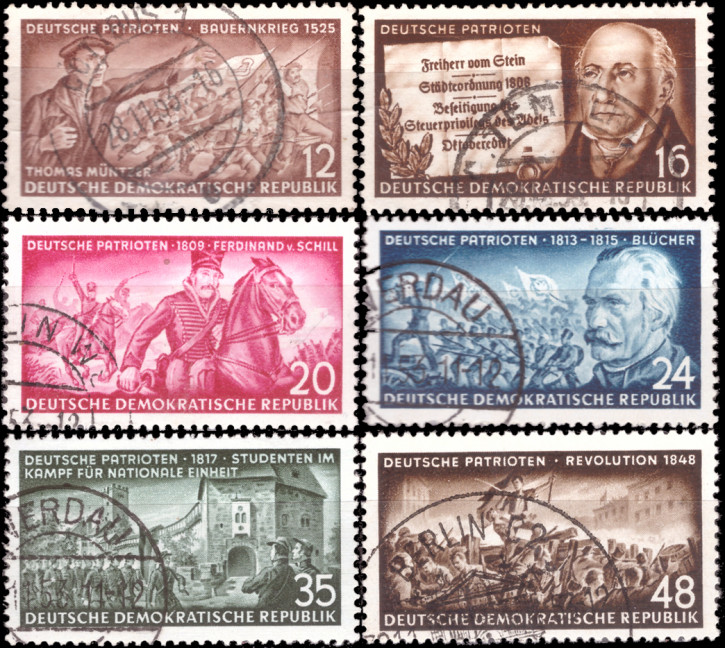 Briefmarken DDR 1953, Mi.Nr. 398-403, Deutsche Patrioten, Gestempelt