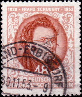 Briefmarken DDR 1953, Mi.Nr. 404, Franz Schubert, Gestempelt