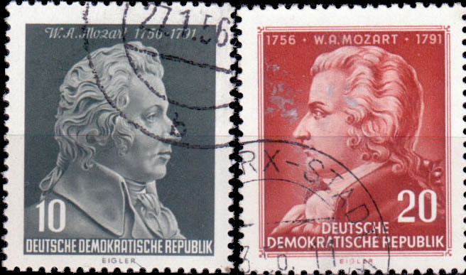 Briefmarken DDR 1956: Mi. Nr. 510-511, W. A. Mozart, Gestempelt