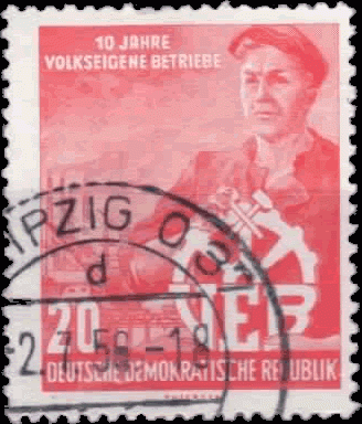 Briefmarken: DDR 1956, Mi.Nr. 527, Volkseigene Betriebe, Gestempelt