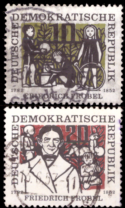 Briefmarken DDR 1957, Mi.Nr. 564-565, Friedrich Fröbel. Gestempelt