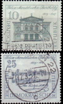 Briefmarken DDR 1959, Mi.Nr. 676-677, Mendelssohn Bartholdy, Gestempelt