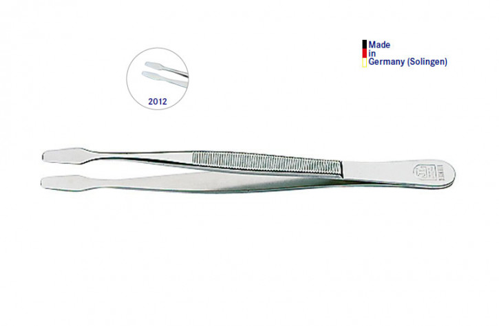 LINDNER Pinzette, vernickelt, 120 mm, mit geraden Schaufeln im Kunststoffetui