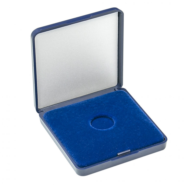 Lindner Münz-Etui mit blauer Velourseinlage für Münzen/Münzkapseln bis 18 mm