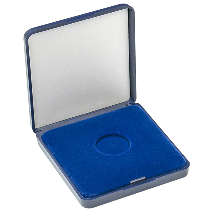 Lindner Münz-Etui mit blauer Velourseinlage für Münzen/Münzkapseln bis 22 mm