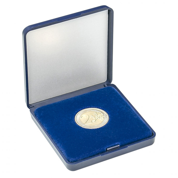 Lindner Münz-Etui mit blauer Velourseinlage für Münzen/Münzkapseln bis 26 mm