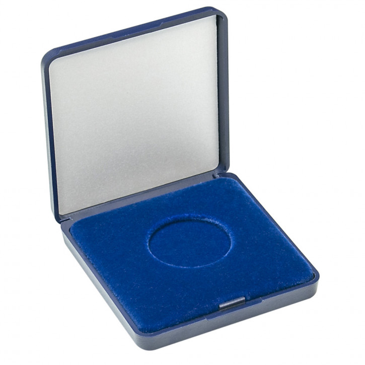 Lindner Münz-Etui mit blauer Velourseinlage für Münzen/Münzkapseln bis 31 mm