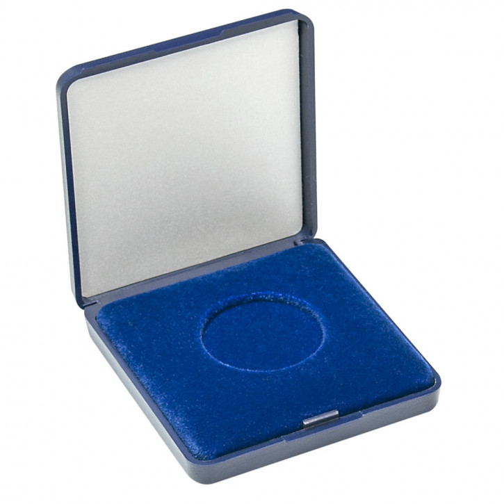 Lindner Münz-Etui mit blauer Velourseinlage für Münzen/Münzkapseln bis 33 mm