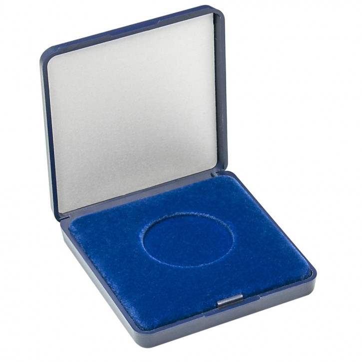 Lindner Münz-Etui mit blauer Velourseinlage für Münzen/Münzkapseln bis 34 mm