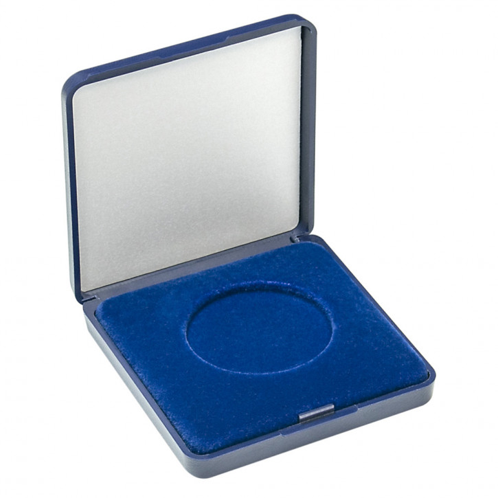 Lindner Münz-Etui mit blauer Velourseinlage für Münzen/Münzkapseln bis 40 mm