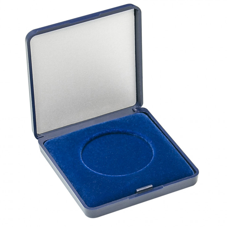 Lindner Münz-Etui mit blauer Velourseinlage für Münzen/Münzkapseln bis 43 mm