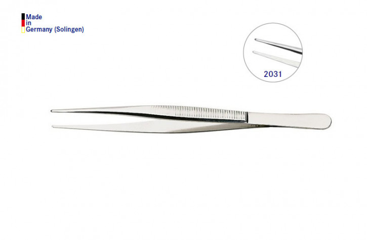 LINDNER Pinzette, vernickelt, 120 mm, mit geraden Spitzen.
