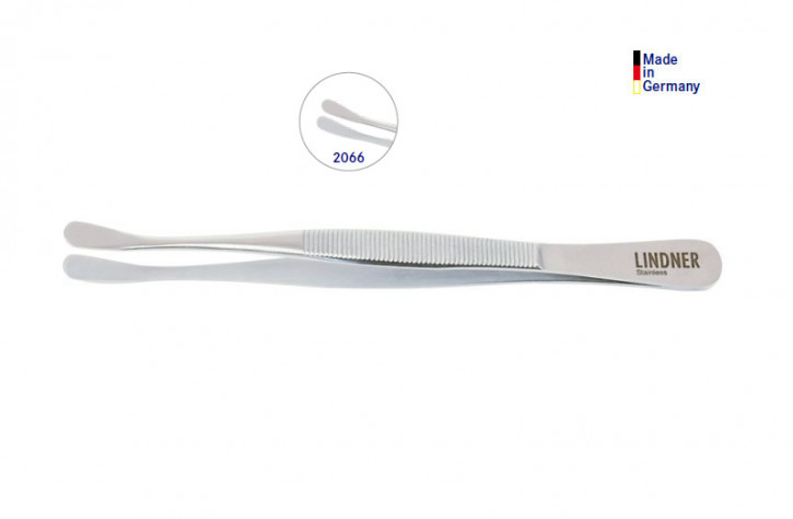 LINDNER Edelstahl-Pinzette, 115 mm, mit abgebogenen Schaufeln