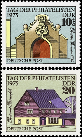 Briefmarken: DDR 1975, Mi.Nr. 2094-2095, Tag der Philatelisten. Postfrisch