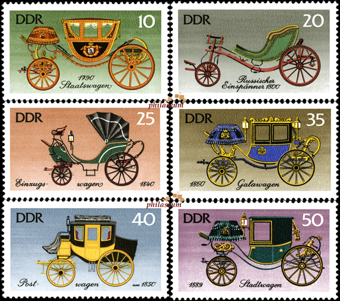 Briefmarken: DDR 1976, Mi.Nr. 2147-2152, Historische Kutschen. Postfrisch