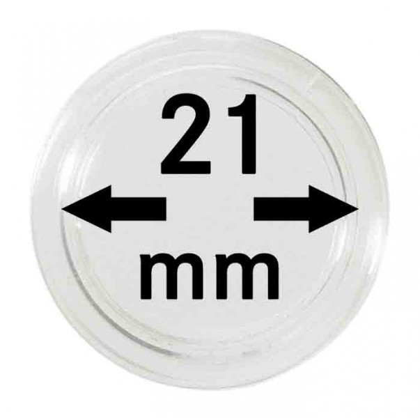 Lindner Münzkapseln Innen-Ø 21 mm, 10er-Packung