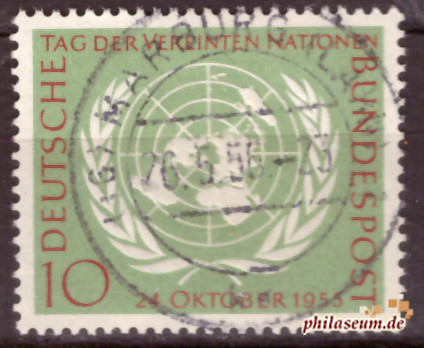 Briefmarken BRD (Bund) 1955, Mi.Nr. 221, 10 Jahre UNO. Gestempelt