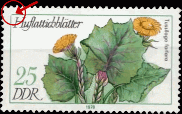 Briefmarken: DDR 1978 Mi.Nr. 2290I f9 Plattenfehler I Feld 9, linke obere Ecke des Rahmens gebrochen, Postfrisch