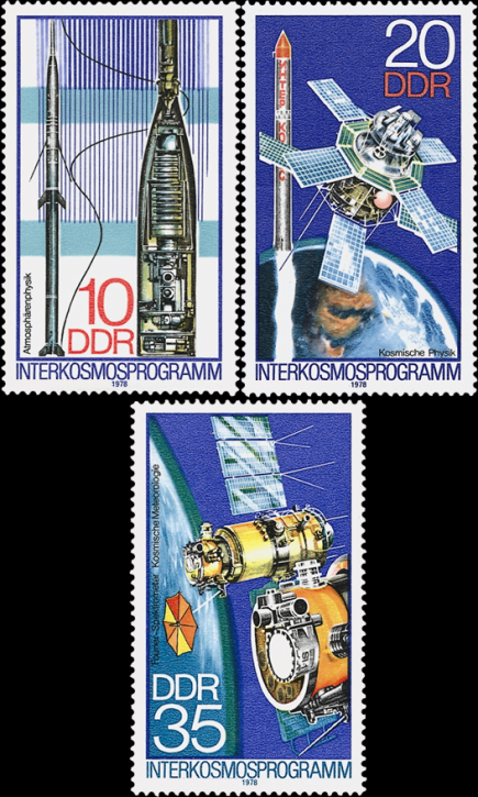 Briefmarken DDR 1978: Mi.Nr. 2310-2312, Interkosmosprogramm. Postfrisch
